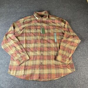 G.H. Bass & Co Plaid Shirt Mens XL Green Red Long Sleeve Flannel Casual